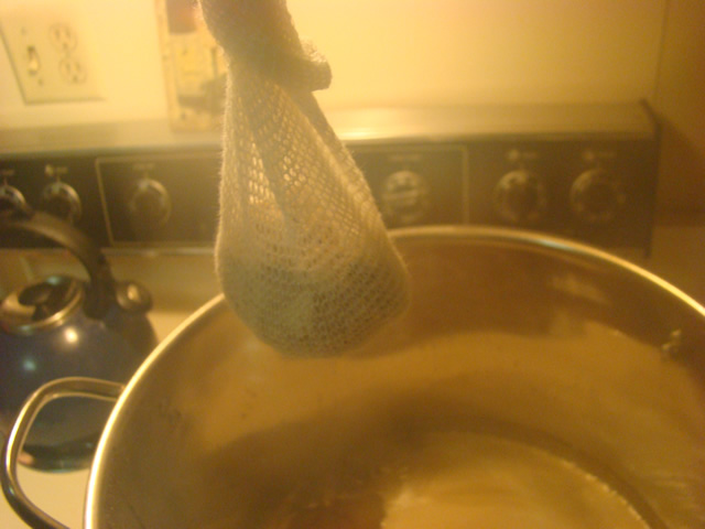 Coriander goes into the boil